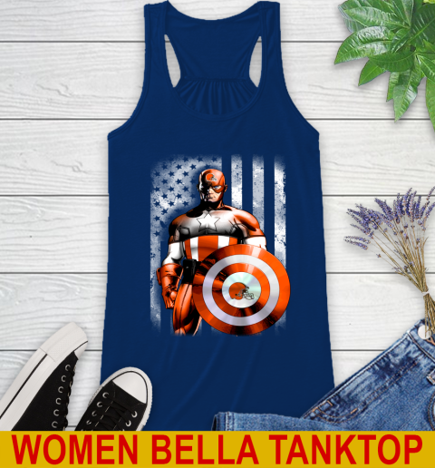 Cleveland Browns NFL Football Captain America Marvel Avengers American Flag Shirt Racerback Tank 7