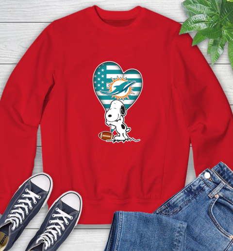 Miami Dolphins NFL Football The Peanuts Movie Adorable Snoopy Sweatshirt 10