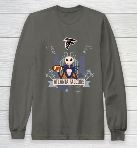 NFL Atlanta Falcons Football Jack Skellington Halloween Long Sleeve T-Shirt 5
