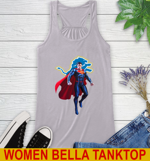 NFL Superman DC Sports Football Detroit Lions Racerback Tank 5