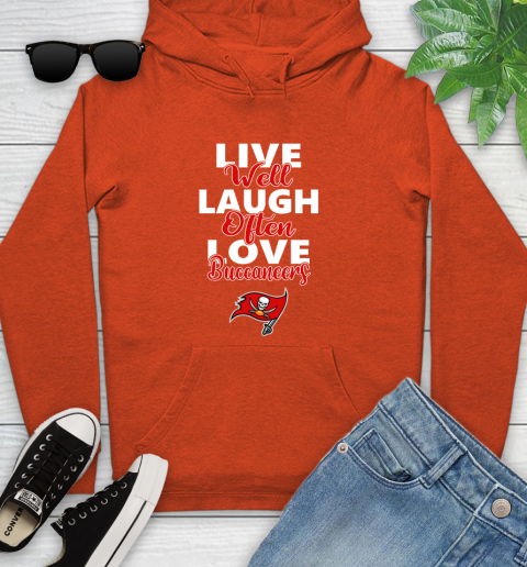 NFL Football Tampa Bay Buccaneers Live Well Laugh Often Love Shirt Youth Hoodie 4