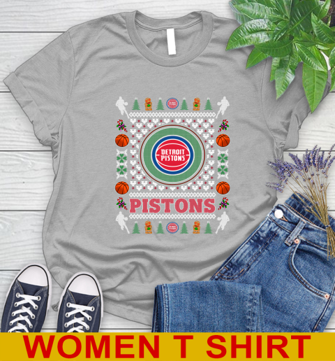 Detroit Pistons Merry Christmas NBA Basketball Loyal Fan Women's T-Shirt 5