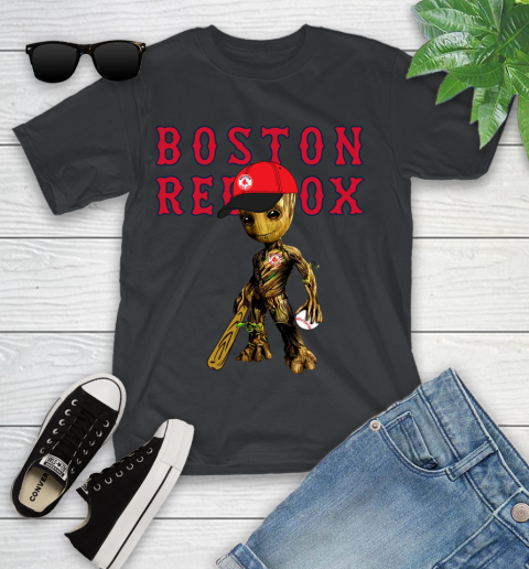 MLB Boston Red Sox Groot Guardians Of The Galaxy Baseball Youth T-Shirt 2