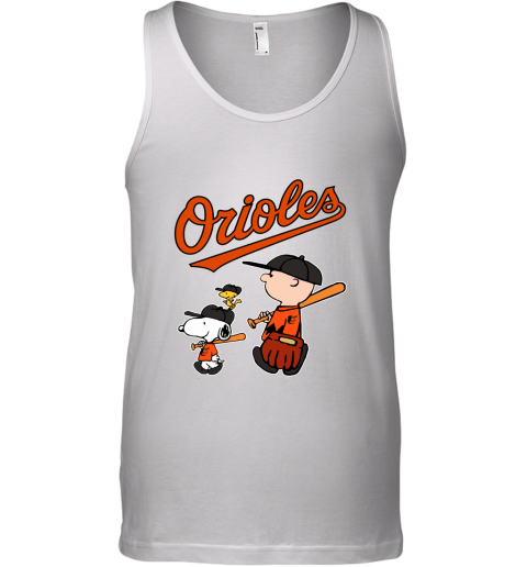 Baltimore Orioles Let's Play Baseball Together Snoopy MLB Tank Top