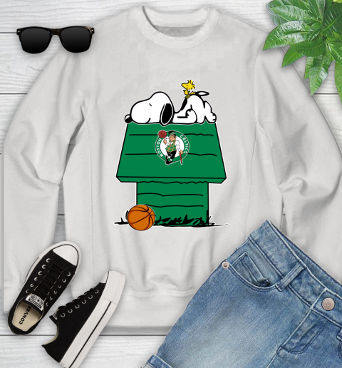 Boston Celtics NBA Basketball Snoopy Woodstock The Peanuts Movie Youth Sweatshirt