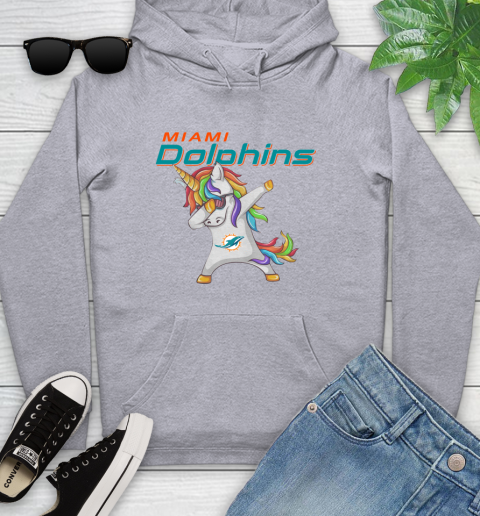 Miami Dolphins NFL Football Funny Unicorn Dabbing Sports Youth Hoodie 6