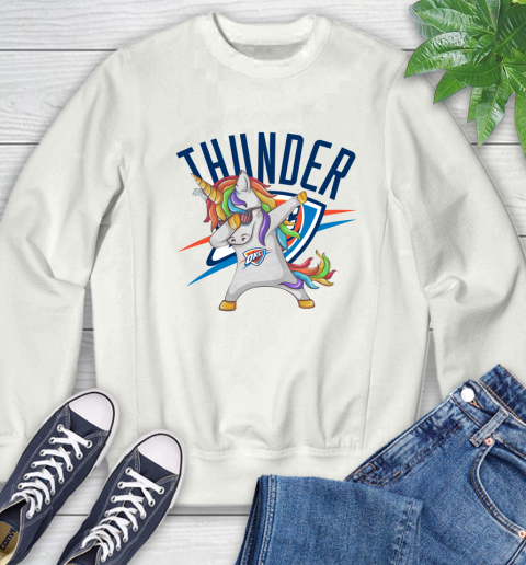 Oklahoma City Thunder NBA Basketball Funny Unicorn Dabbing Sports Sweatshirt
