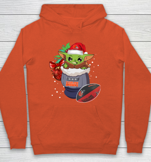 Cleveland Browns Christmas Baby Yoda Star Wars Funny Happy NFL Hoodie 5