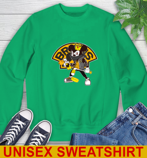 Boston Bruins NHL Hockey Mickey Peace Sign Sports Sweatshirt 6