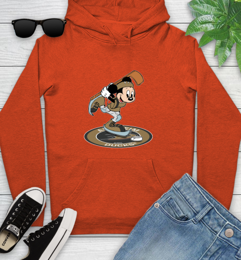 NHL Hockey Anaheim Ducks Cheerful Mickey Disney Shirt Youth Hoodie 5