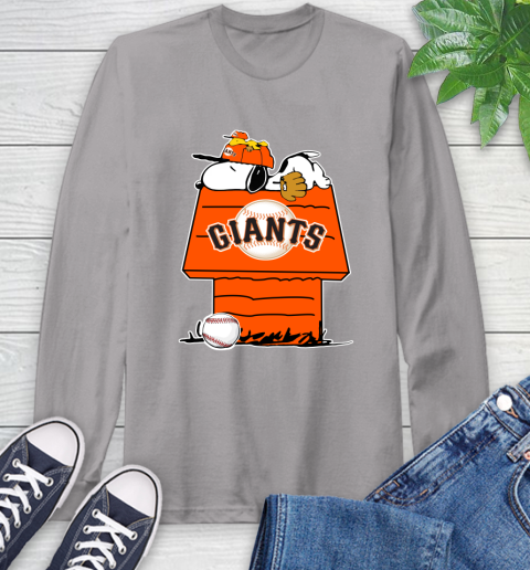 MLB San Francisco Giants Snoopy Woodstock The Peanuts Movie Baseball T Shirt_000 Long Sleeve T-Shirt 6