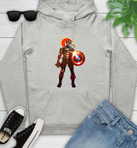 NFL Captain America Marvel Avengers Endgame Football Sports Cleveland Browns Youth Hoodie