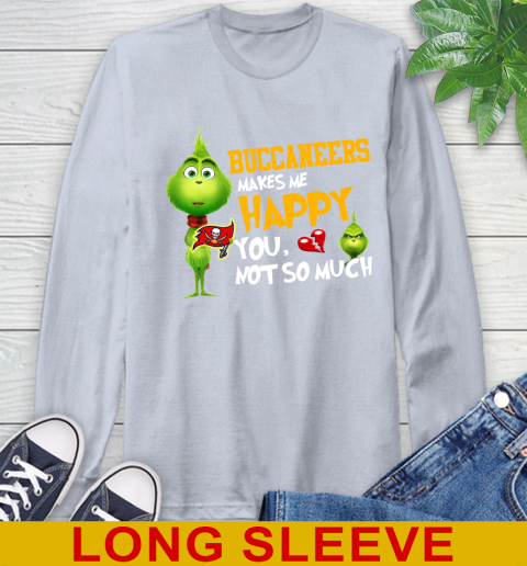 NFL Tampa Bay Buccaneers Makes Me Happy You Not So Much Grinch Football Sports Long Sleeve T-Shirt 6