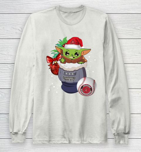 Arizona Diamondbacks Christmas Baby Yoda Star Wars Funny Happy MLB Long Sleeve T-Shirt 12