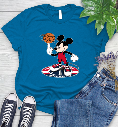 NBA Basketball Washington Wizards Cheerful Mickey Disney Shirt Women's T-Shirt 8