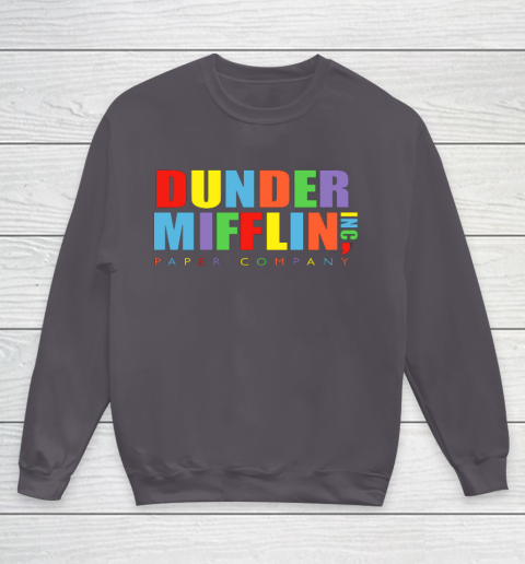 The Office Dunder Mifflin Rainbow Letters Youth Sweatshirt 5