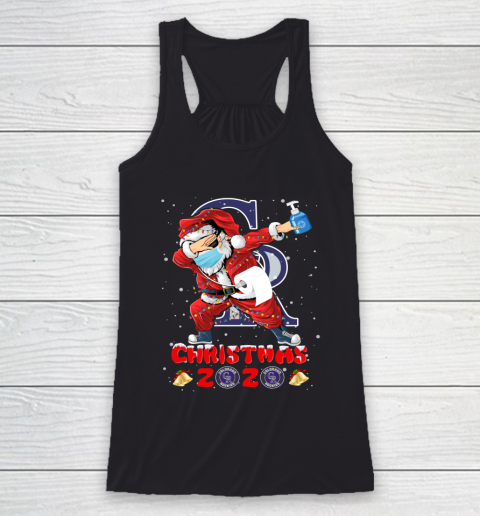 Colorado Rockies Funny Santa Claus Dabbing Christmas 2020 MLB Racerback Tank