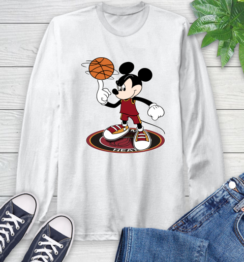 NBA Basketball Miami Heat Cheerful Mickey Disney Shirt Long Sleeve T-Shirt 2