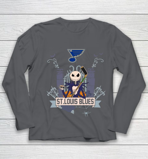 NHL St.Louis Blues Hockey Jack Skellington Halloween Youth Long Sleeve 6