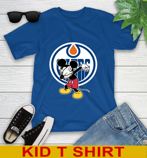 Edmonton Oilers NHL Hockey Dabbing Mickey Disney Sports Youth T-Shirt 9