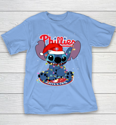Philadelphia Phillies MLB noel stitch Baseball Christmas Youth T-Shirt 7