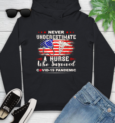 Nurse Shirt Never underestimate a nurse who survived T Shirt Youth Hoodie
