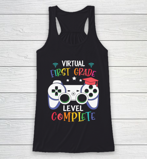 Back To School Shirt Virtual First Grade level complete Racerback Tank