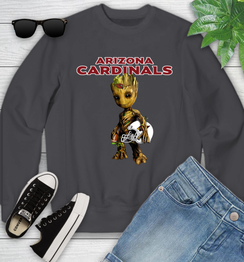 Arizona Cardinals NFL Football Groot Marvel Guardians Of The Galaxy Youth Sweatshirt 6