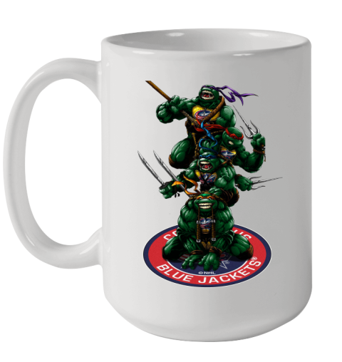 NHL Hockey Columbus Blue Jackets Teenage Mutant Ninja Turtles Shirt Ceramic Mug 15oz