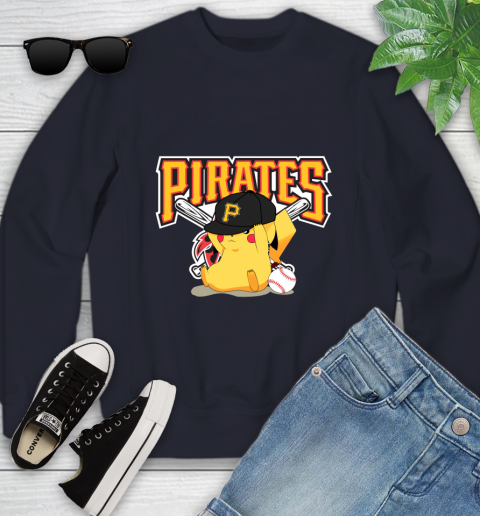 MLB Pikachu Baseball Sports Pittsburgh Pirates Youth Sweatshirt 3