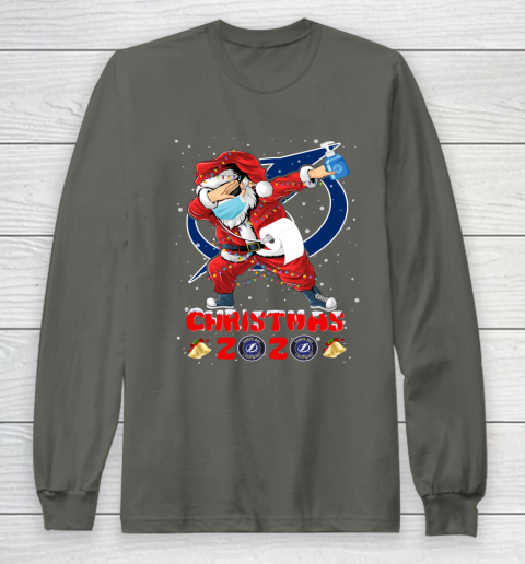 Tampa Bay Lightning Funny Santa Claus Dabbing Christmas 2020 NHL Long Sleeve T-Shirt 5