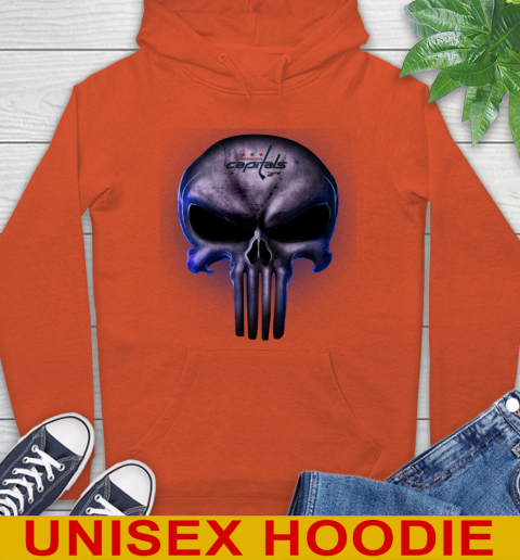 Washington Capitals NHL Hockey Punisher Skull Sports Hoodie 4