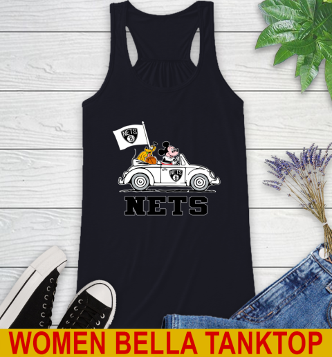 NBA Basketball Brooklyn Nets Pluto Mickey Driving Disney Shirt Racerback Tank 10