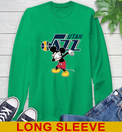 Utah Jazz NBA Basketball Dabbing Mickey Disney Sports Long Sleeve T-Shirt 7