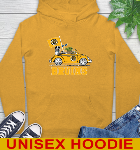 NHL Hockey Boston Bruins Darth Vader Baby Yoda Driving Star Wars Shirt Hoodie 3