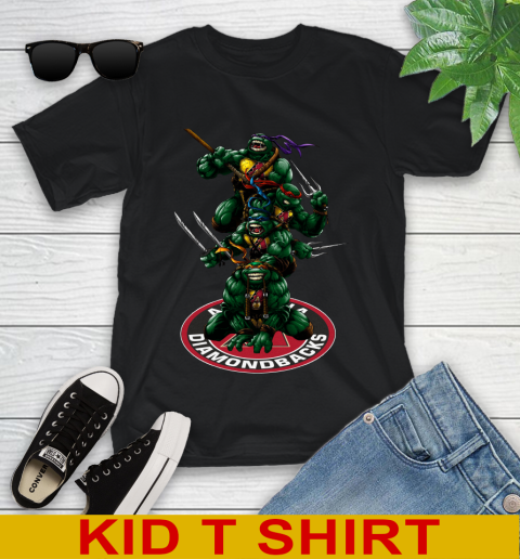 MLB Baseball Arizona Diamondbacks Teenage Mutant Ninja Turtles Shirt Youth T-Shirt 3 MLB Baseball Arizona Diamondbacks Teenage Mutant Ninja Turtles Shirt Youth T-Shirt - Image 3