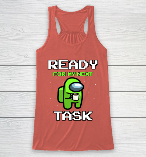 Among Us Shirt Ready For Work Green Racerback Tank 2
