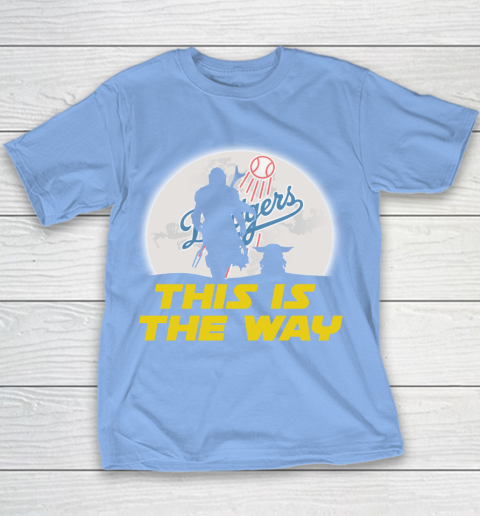 Los Angeles Dodgers MLB Baseball Star Wars Yoda And Mandalorian This Is The Way Youth T-Shirt 8
