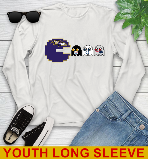 Baltimore Ravens NFL Football Pac Man Champion Youth Long Sleeve 12