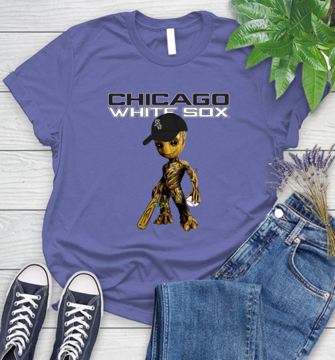 MLB Chicago White Sox Groot Guardians Of The Galaxy Baseball Women's T-Shirt 11