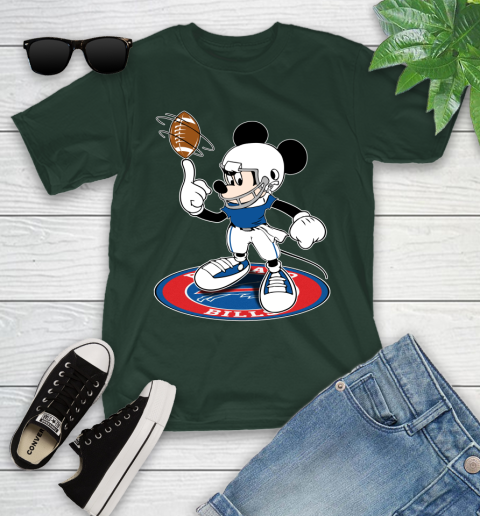 NFL Football Buffalo Bills Cheerful Mickey Disney Shirt Youth T-Shirt - Image 6