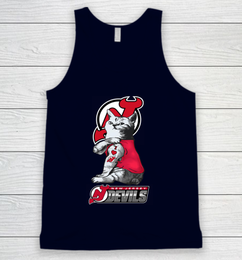 NHL My Cat Loves New Jersey Devils Hockey Tank Top 2