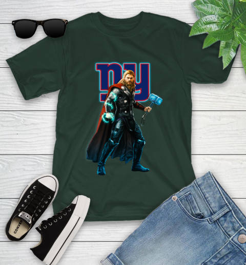 NFL Thor Avengers Endgame Football New York Giants Youth T-Shirt 5