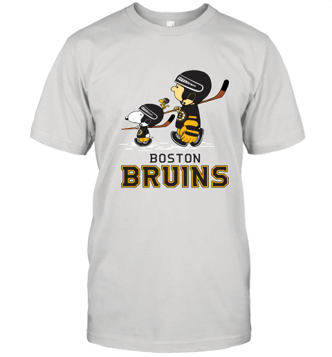 Let's Play Bostons Bruins Ice Hockey Snoopy NHL Unisex Jersey Tee