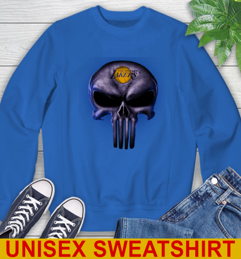 Los Angeles Lakers NBA Basketball Punisher Skull Sports Sweatshirt 11