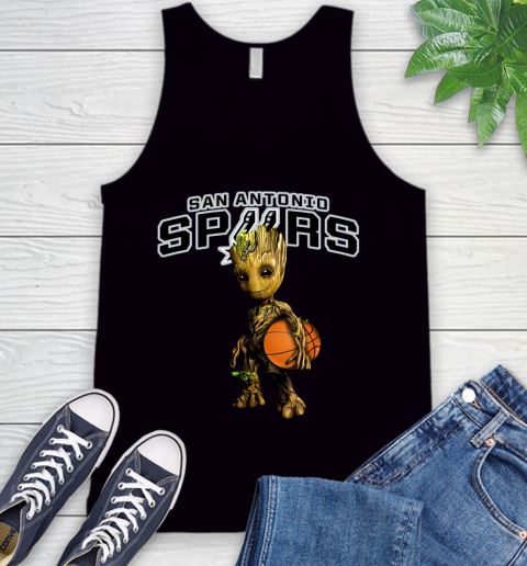 San Antonio Spurs NBA Basketball Groot Marvel Guardians Of The Galaxy Tank Top 2