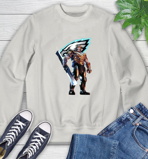 NFL Thanos Gauntlet Avengers Endgame Football Philadelphia Eagles Sweatshirt 12