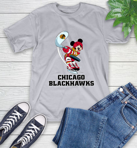 NHL Hockey Chicago Blackhawks Cheerful Mickey Mouse Shirt T-Shirt 6
