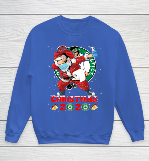 Boston Celtics Funny Santa Claus Dabbing Christmas 2020 NBA Youth Sweatshirt 6