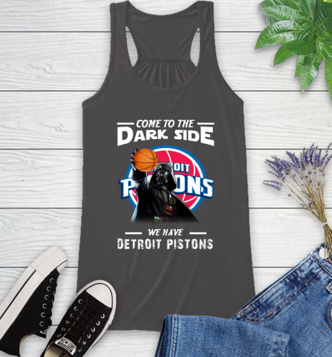 NBA Come To The Dark Side We Have Detroit Pistons Star Wars Darth Vader Basketball Racerback Tank 11